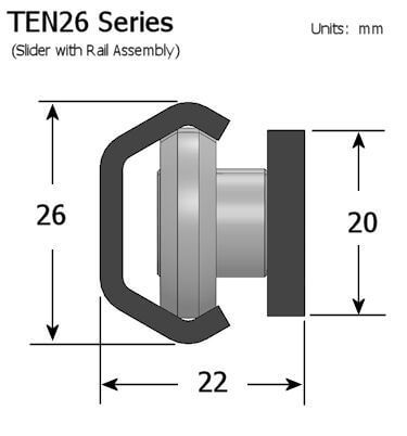 TEN26 Series Cam Roller Drawing