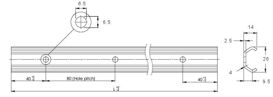 TEX26 Cam Roller Rail Drawing