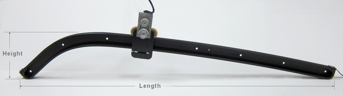 Motorized Curved Rail Assembly Front View