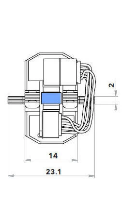 LT40 Piezo End View Motor Drawing